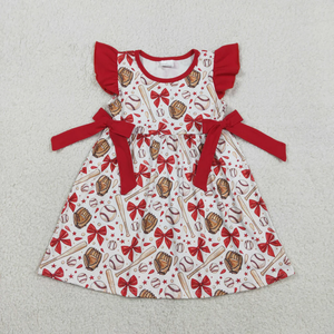 Ropa Infantil al por Mayor de Fábrica, Conjuntos de Ropa para Hermanos, Ropa de Boutique para Niñas con Estampado de Lazos de Béisbol - Product Image 4