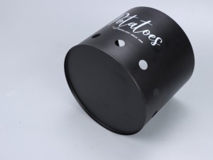 Ensemble de pots de rangement pour la cuisine, pommes de terre, oignons, ail, pot de rangement noir métallique avec couvercle - Product Image 4