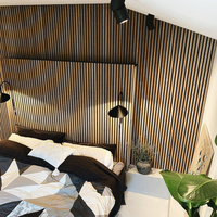 Panneaux muraux insonorisants de haute qualité MDF Akupanel Panneaux muraux acoustiques en bois à lattes en feutre pour la décoration intérieure des murs et des plafonds
