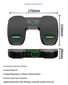 Pedal Multifuncional Silencioso para Pasar Páginas, Pasador de Páginas Electrónico para <span class=keywords><strong>Partituras</strong></span>, para <span class=keywords><strong>Piano</strong></span>, Tablet, Teléfono - Product Image 2