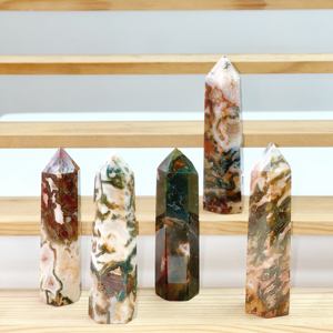 بلورات روحية مصقولة من الطحلب العقيق جيود جيود من طراز فنغ شوي - Product Image 5