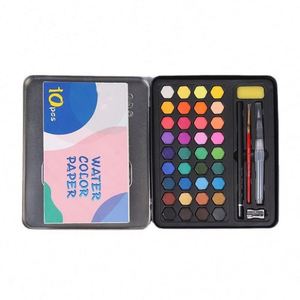 Peintures à l'aquarelle non toxiques pour enfants, coffret de 36 couleurs en boîte métallique, capacité de 5 ml, pour toile et papier, à partir de 3 ans - Product Image 2