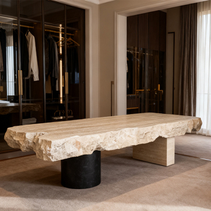 Bàn trà hiện đại phong cách vintage, bàn trà sang trọng nhẹ nhàng, mẫu thiết kế độc đáo, bàn trà hiệu ứng vỡ - Product Image 1