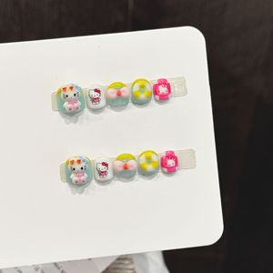<span class=keywords><strong>Uñas</strong></span> Postizas <span class=keywords><strong>Cuadradas</strong></span> de Cobertura Completa con Logotipo Personalizado, Hechas a Mano, 10 Piezas, para Niños, Material ABS de Alta Calidad con Pegamento, <span class=keywords><strong>Diseño</strong></span> de Salón - Product Image 3