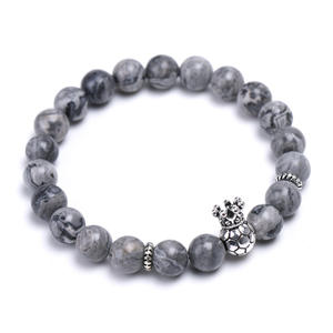Bracelet de compétition de Football pour hommes, couronne de balle, breloques en pierre naturelle, Bracelet de Football pour <span class=keywords><strong>les</strong></span> Fans de Football, cadeaux - Product Image 5