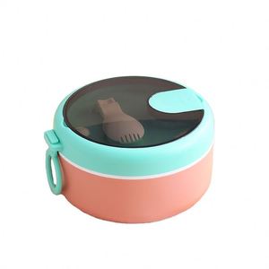 900Ml Lidded Spoon Yogurt Food Grade Plastic Student Instant Noodle Bowl <b>Microwave</b> Soup Can Sealed Bowl Salad Lunch Box - Product Image 1