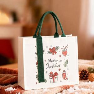 Sac fourre-tout en toile pour le rangement, idéal pour bonbons, fruits, cadeaux de Noël, emballage portable - Product Image 2