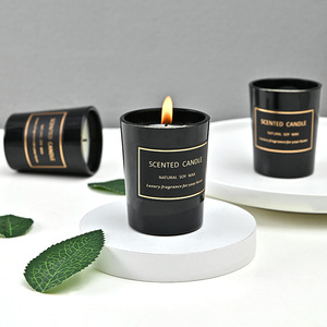 Vaso di vetro per candele profumate all'ingrosso con lusso In cera di soia bianca nera per la produzione di candele pilastro di fragranze personalizzate - Product Image 3