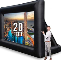 Açık hava etkinlikleri için büyük açık 24FT 14FT reklam şişme ekran ekipman film ve TV projektör sinema ekranı