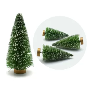 Мини-сизаль маленькая елка, набор из 3 предметов, Настольная миниатюрная Рождественская елка для внутреннего Рождественского украшения