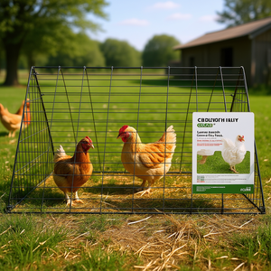 Túnel portátil para pollos de 287 x 78.7 x 24.2 pulgadas con marcos en las esquinas para pollos, patos, conejos, equipo de ganadería - Product Image 2