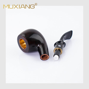 Muxiang Briarwood Smoking Pipe Bent Apple Shape Handmade Solid Wood Tobacco Pipe For Cigarette Use - Product Image 5