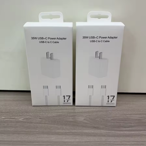 Original PD 35W Adaptador <span class=keywords><strong>Usb</strong></span> Tipo <span class=keywords><strong>C</strong></span> Combo de Carga Rápida UE EE. UU. Reino Unido Enchufe Para Celular Cargador de Pared Cable Trenzado para iPhone 17 Pro - Product Image 6