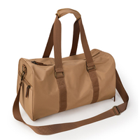 Sac de voyage en toile beige, grande capacité, imperméable, pour la gym, les voyages, les week-ends, avec compartiment pour chaussures, bandoulière, pour hommes et femmes