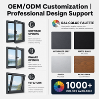 Elegante Ventana Abatible de Aluminio con Doble Acristalamiento, Reducción de Ruido y Resistente al Viento para Instalación en Sala de Estar o Dormitorio