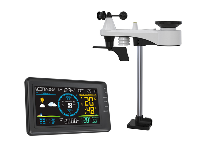 WiFi Wireless Weather Station with Wind Speed and Rain Gauge Customizable OEM & ODM Made of Durable Plastic