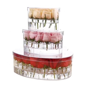 Heart shape transparent acrylic flower box