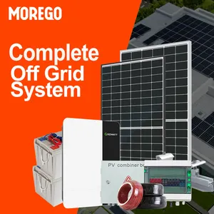 Moregosolar fora da grade dos sistemas solares 15kw 12kw 10kw casa sistema de luz solar com 12v 200ah bateria gel