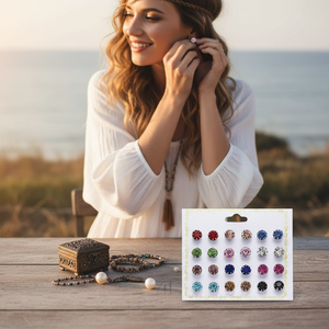 Vendita calda di tendenza all'ingrosso Boho Punk orecchini di cristallo di strass in ottone perla per le donne del partito gioielli religiosi - Product Image 3