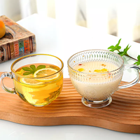 Tasse à eau en verre Unique, tasse à thé, tasse à café japonaise, tasse à jus de 13oz avec poignée verre à boire