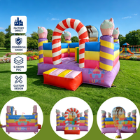 Castillo Inflable Comercial de PVC, Marca YK, Garantía de 3-5 Años, Logotipo Personalizado, 3x3x2.3m, Alquiler para Fiestas Infantiles