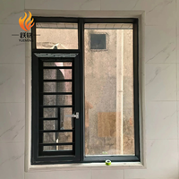 Ventana Abatible de Aluminio con Rotura de Puente Térmico, Estándar Arquitectónico Moderno, Revestimiento Anticorrosión, Vidrio Triple Aislante