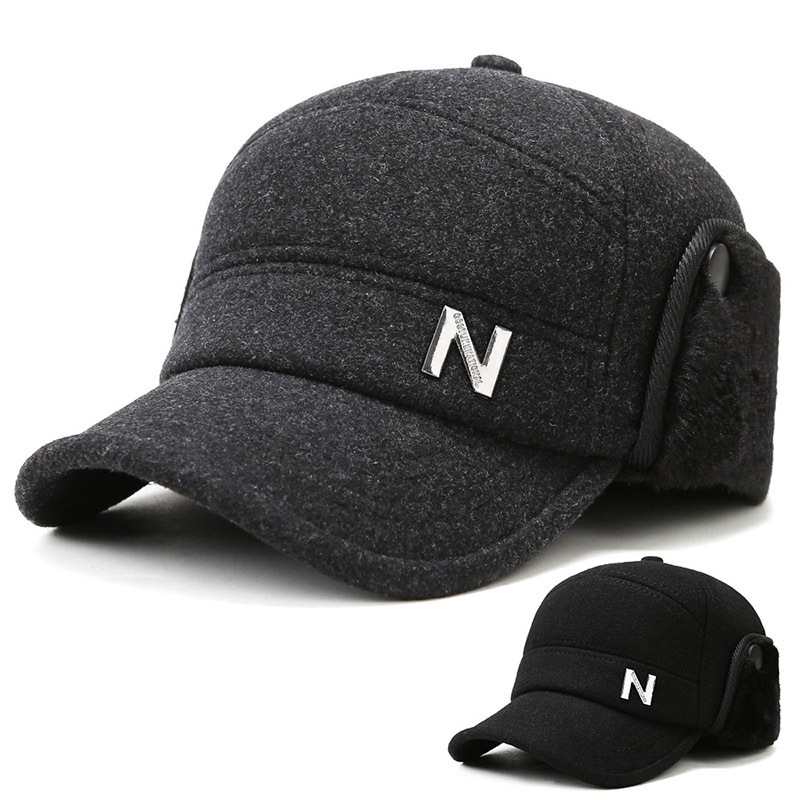 Шапка с ушами gorras-al-por-mail, Мужская теплая зимняя бейсболка с ушами