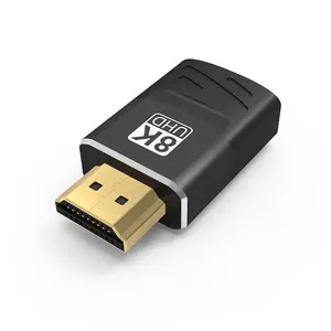 Musta High Speed Hdmi Adapter 24K Vergulde 8K 2.1 Hdmi Converter Man-vrouw Zwart Voor Computer 8K 2.1 Hdmi Adapter