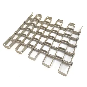 plate link conveyor metal belt stainless steel 304 great wall flat wire mesh belt