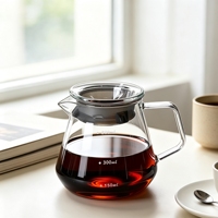 Ensemble de service à café en verre pour infusion, avec filtre à café, pot à café gradué, logo personnalisé disponible