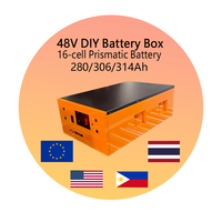 Desain Modular Lubang Pra-Bor 16S 48V Casing Baterai LiFePO4 Prismatic  Kemasan Baterai Pra-rakit Winfinova BMS