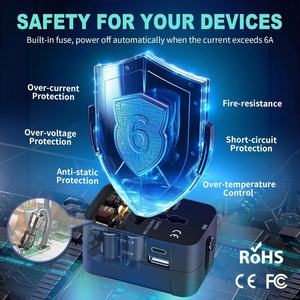 Adaptateur de voyage universel avec USB C - Chargeur mural tout-en-un pour le monde entier avec adaptateur de prise secteur pour les États-Unis, l'UE, le Royaume-Uni et l'Australie - Product Image 6