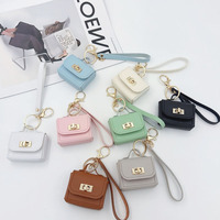 Dompet Koin Mini MOQ Rendah, Tempat Earphone, Gantungan Kunci, Tas Kecil Kulit PU, Liontin, Hadiah Wanita, Penggunaan Sehari-hari, Aksesori Penyimpanan Portabel