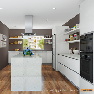 Meuble de <span class=keywords><strong>cuisine</strong></span> modulaire moderne blanc en contreplaqué OPPEIN avec évier et crédence, en acrylique et pierre frittée unique d'Espagne - Product Image 3
