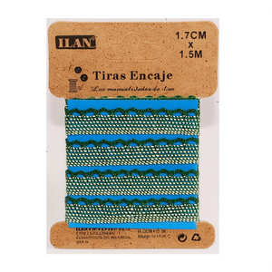 Nastro in Pizzo Ilan 1,7 Cm X 1,5 M Verde per Decorazioni Artigianali - Product Image 1