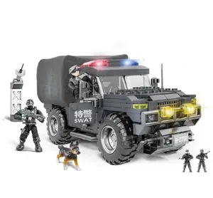 Swat Serie Pantservoertuig Bouwstenen Speelgoed Militaire Kids Block Set Swat Politie-Vrachtwagen Gepantserd Tactisch Transportvoertuig - Product Image 1