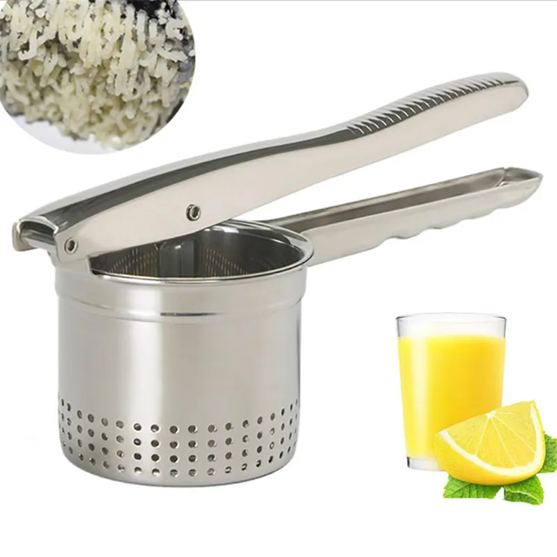 Aangepaste Draagbare Roestvrijstalen Handmatige Handpers Juicer Fruit Druiven Aardappelpuree Juicers