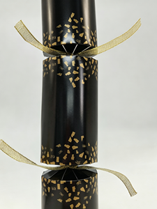 12in Black &amp; Gold <strong>Luxury</strong> Party <strong>Crackers</strong> - Elegant Confetti Print Holiday Favors - Product Image 3