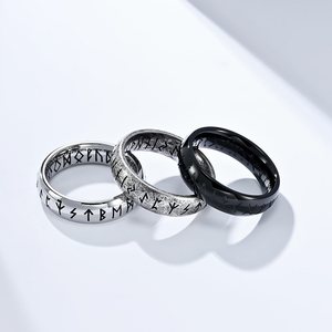 Anillos Vikingos Nórdicos Vintage <span class=keywords><strong>para</strong></span> Hombre, Anillos de Acero Inoxidable <span class=keywords><strong>para</strong></span> Hombre y Mujer, Regalo con Runas Vikingas, Anillo de Regalo <span class=keywords><strong>para</strong></span> Él - Product Image 1
