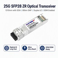 Transceiver Optique Longue Portée 25G ZR SFP28 1310nm EML SOA 80km Duplex LC SMF DDM Hot Pluggable pour Réseaux 5G Fronthaul et Metro