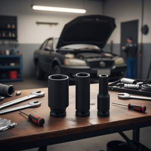 Jeu de clés à douilles Fervi Impact, embout de 1/2 pouce, douilles profondes à 6 pans, outils métriques pour la réparation automobile - Product Image 3