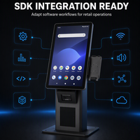 Kiosque de commande et de paiement Android 21,5 pouces RK3568 4 Go 64 Go avec Wi-Fi, haut-parleur et reconnaissance faciale SDK, terminal de point de vente sur pied pour le commerce de détail