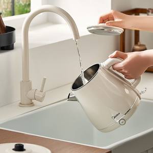 กาต้มน้ำไฟฟ้ามีเดีย 1 ลิตร 2 ลิตร สีแอปริคอท พร้อมฐานหมุนได้ 360 องศา สำหรับใช้ในบ้านและสำนักงาน - Product Image 1