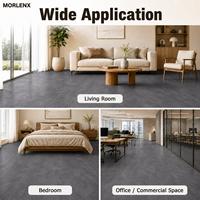Lantai Vinyl SPC MORLENX Abu-abu Beton, Tampilan Batu, Inti Keras, Anti-Selip, Tahan Aus, Sistem Klik, untuk Penggunaan Komersial