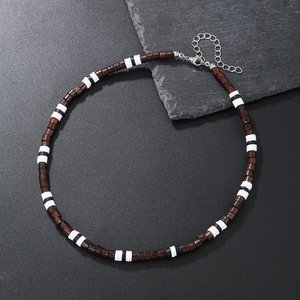 2024 verano playa Bohemia surfista hombres collar Simple geométrico Tribal étnico suave arcilla collar con cuentas para hombres joyería - Product Image 6
