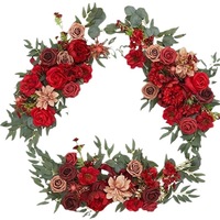 Ensemble de 3 arches décoratives de luxe élégantes en soie artificielle pour mariage, remise de diplôme, Saint-Valentin, pour portes et extérieur