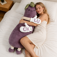 Peluche Squishy en forme d'aubergine et de banane, coussin corporel anti-stress, certifiée CE CPC, en stock, OEM ODM