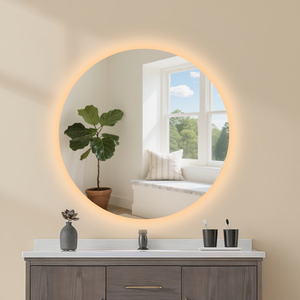 Custom LED di lusso illuminato Smart specchio rotondo rettangolare ovale vetro argento per la decorazione della <span class=keywords><strong>parete</strong></span> del bagno per matrimoni trucco - Product Image 6