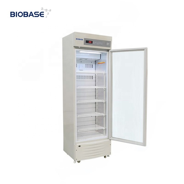 BIOBASE Medical and Vaccine Refrigerator 2~8 ℃ Refrigerator Single Glass Door 298 Liter Laboratory Refrigerator