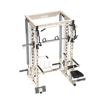Snode All10 Smith Machine Station de fitness multifonctionnelle compacte avec barre de guidage et système de verrouillage de sécurité pour usage domestique et commercial, banc de squat